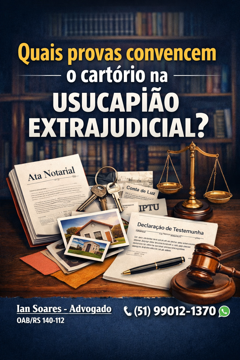 Quais provas convencem o cartório na usucapião extrajudicial? | Ian Soares Advogado
